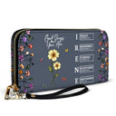 Gift For Mother,Gift For Grandma,Happy - God Says You Are Birth Month Flower - Personalized Leather Long Wallet