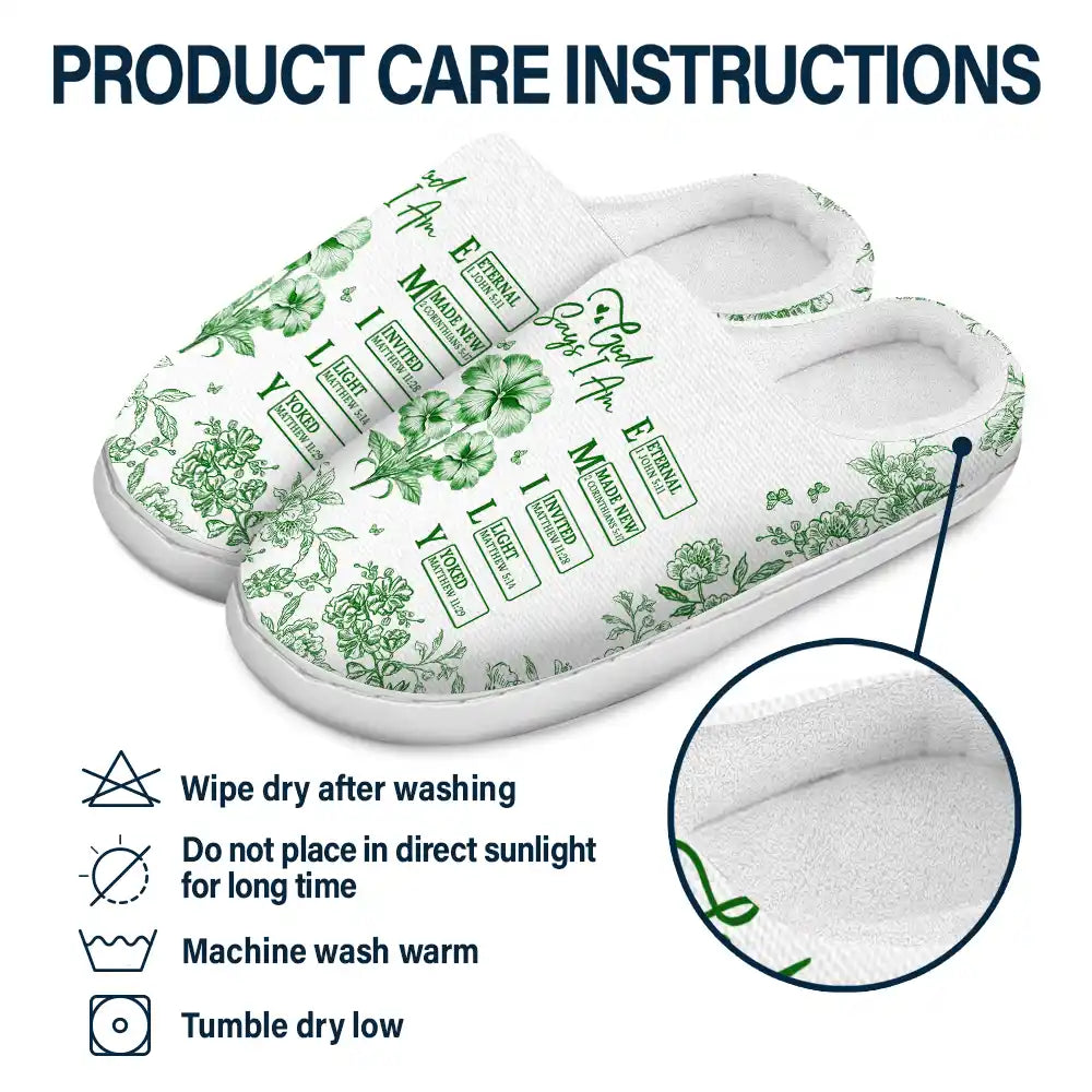 Gift For Yourself,Gift For Wife,Gift For Girlfriend,Gift For Aunt,Gift For Women,Gift For Mother,Gift For Grandma,Gift For Daughter,Gift For Sibling,Gift For Sisters,Gift For Bestie,Christian - God Says You Are Toile Style - Personalized Fluffy Slippers