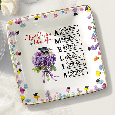 God Says You Bloomed To This Moment - Personalized Ring Dish