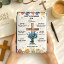 Christmas,Christian,Gift For Yourself - God's Promises Birth Flower Bouquet - Personalized Bible Cover