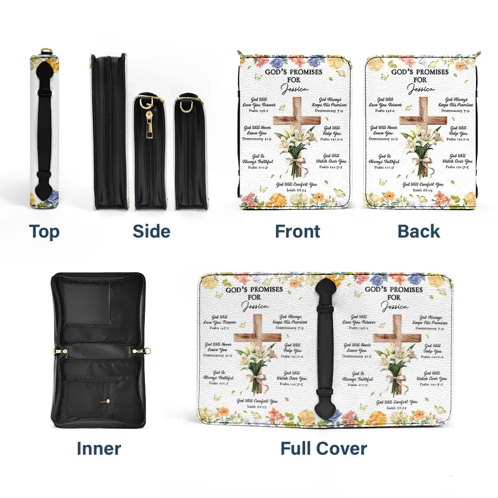 Christmas,Christian,Gift For Yourself - God's Promises Birth Flower Bouquet - Personalized Bible Cover