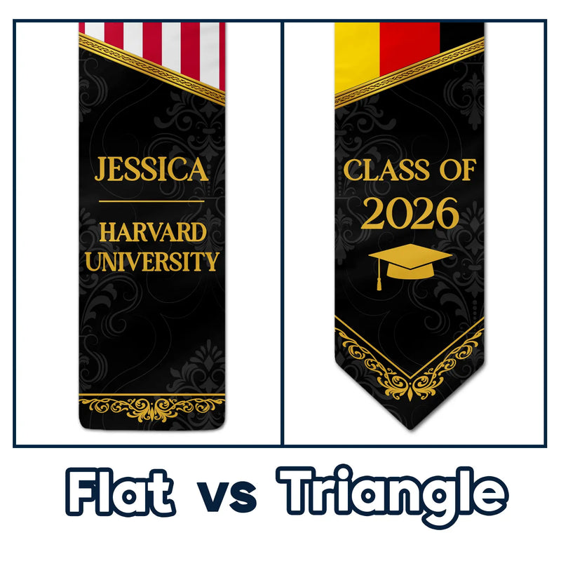 Happy, Graduation, Independence Day, America 250th, Gift For Yourself, Gift For Women, Gift For Men - Golden Pattern Congrats Graduation - Personalized Stoles