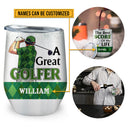 Golf Couple Golfer Best Score Custom Wine Tumbler, Couple Gift
