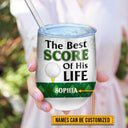 Golf Couple Golfer Best Score Custom Wine Tumbler, Couple Gift