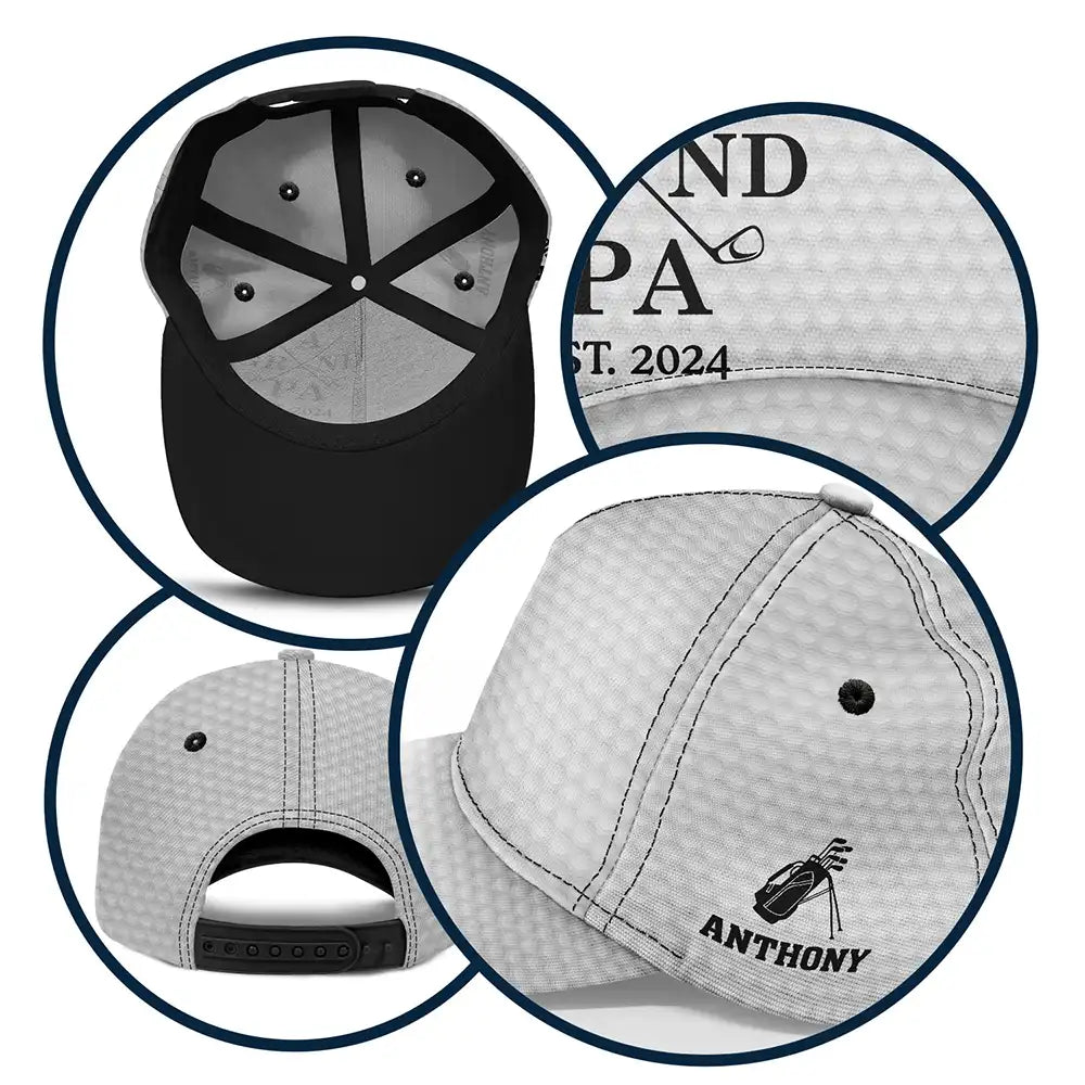 Gift For Father,Gift For Grandpa,Golf,Baseball,Non-Eng,Icon,Proud - Golf Dad Papa Year Crossed Arrows - Personalized Classic Cap