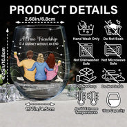 Gift For Bestie,Gift For Sisters,Happy,Old Best friends - Good Friends Are Like Stars - Personalized Stemless Wine Glass