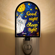 Christmas,Cat Mom,Cat Dad,Funny,Cat Lovers - Good Night Sleep Tight Peeking Cat - Personalized Plug-in Night Light