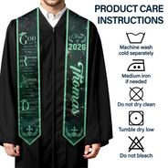 Graduation,Happy,Gift For Yourself,Gift For Women,Gift For Men,Gift For Daughter,Gift For Son,Gift For Bestie - Grad With Words Of Faith And Strength - Personalized Stoles