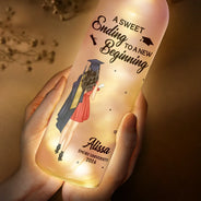 Graduation,Gift For Women,Gift For Men,Happy,Top Market - Graduation A Sweet Ending To A New Beginning - Personalized Bottle Light