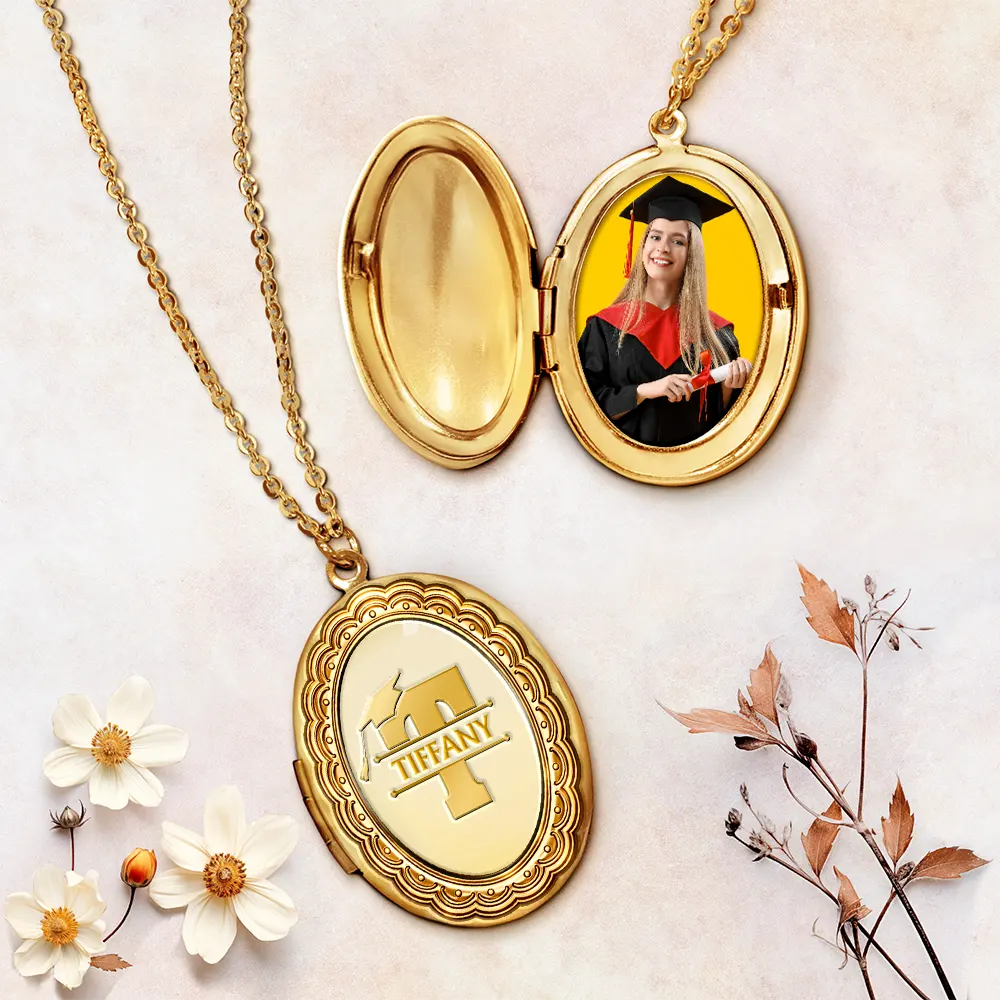 Vector,Graduation,Happy,Gift For Yourself,Gift For Women,Gift For Daughter,Gift For Sisters,Gift For Sibling,Gift For Bestie - Graduation Alphabet Letter - Personalized Locket Necklace