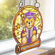 Graduation,Gift For Kids,Gift For Daughter,Gift For Son,Gift For Sibling,Gift For Sisters,Gift For Brothers,Gift For Bestie,Happy,Icon - Graduation Bear - Personalized Window Hanging Suncatcher Ornament