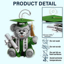 Graduation, Dad - Children, Mom - Children, Happy, Gift For Brothers, Gift For Sibling - Graduation Bear 3D Effect - Personalized Acrylic Car Hanger