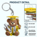 Graduation,Happy - Graduation Bear 3D Effect - Personalized Acrylic Keychain