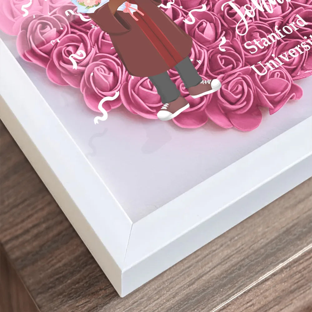 Graduation - Graduation Celebration The Beauty Of The Future - Personalized Flower Shadow Box
