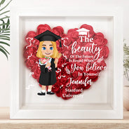 Graduation - Graduation Celebration The Beauty Of The Future - Personalized Flower Shadow Box
