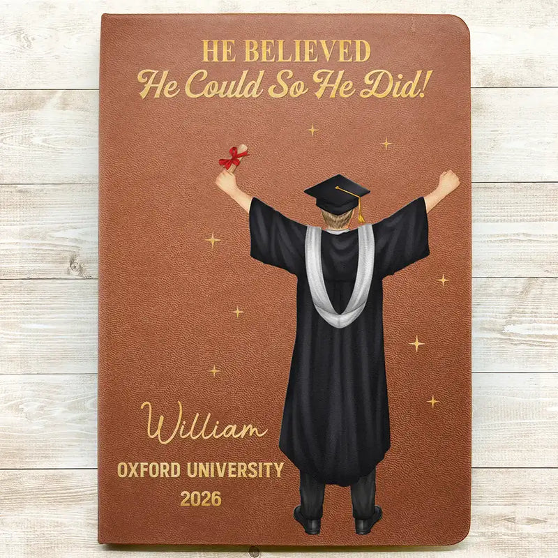 Graduation,Gift For Women,Gift For Men,Happy - Graduation I Trust The Next Chapter - Personalized Leather Journal