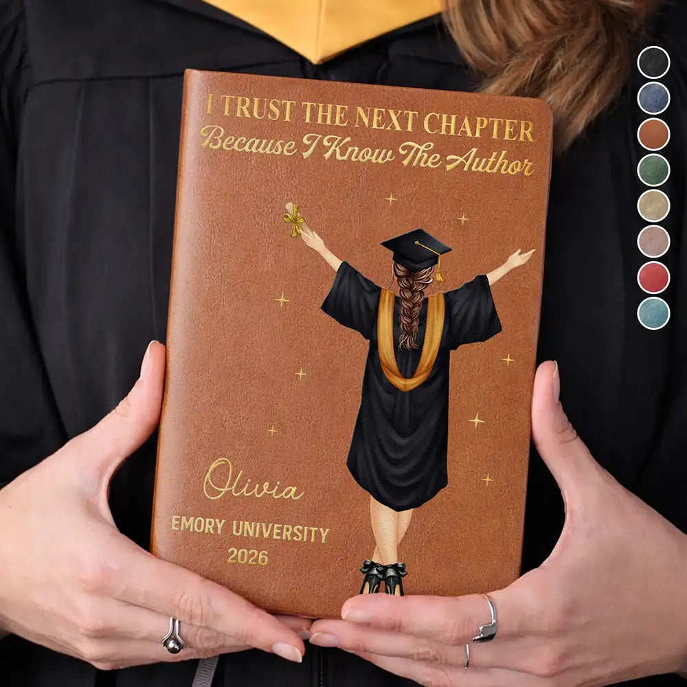 Graduation I Trust The Next Chapter - Personalized Leather Journal