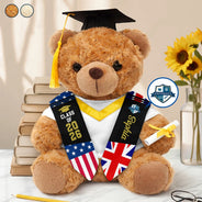 Graduation,Happy,Gift For Yourself,Gift For Daughter,Gift For Son,Gift For Bestie,Proud - Graduation Pride Dual Flags - Personalized Teddy Bear