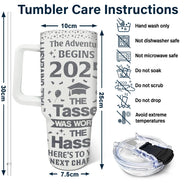 Graduation The Adventure Begins - Personalized 40oz Tumbler With Straw