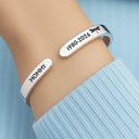 Memorial,Graduation,Sad,Gift For Yourself,Family,Icon - Graduation Walking Beside You Memorial - Personalized Bangle Bracelet Cuff