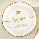 Graduation Your Name School Year - Personalized Round Ring Dish