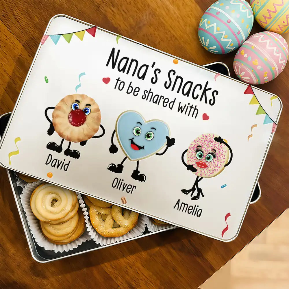 Funny,Gift For Husband,Gift For Grandpa,Gift For Mother,Gift For Father,Gift For Grandma,Gift For Wife - Grandad's Biscuits To Share With The Grandkids - Personalized Metal Biscuit Tin