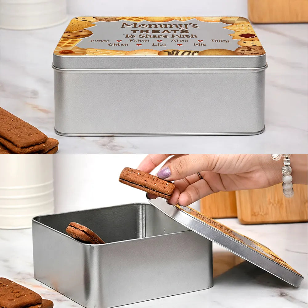 Funny,Gift For Husband,Gift For Grandpa,Gift For Mother,Gift For Father,Gift For Grandma,Gift For Wife - Grandad's Snacks To Share With The Grandkids - Personalized Metal Biscuit Tin