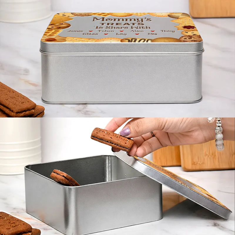Funny,Gift For Husband,Gift For Grandpa,Gift For Mother,Gift For Father,Gift For Grandma,Gift For Wife - Grandad's Snacks To Share With The Grandkids - Personalized Metal Biscuit Tin