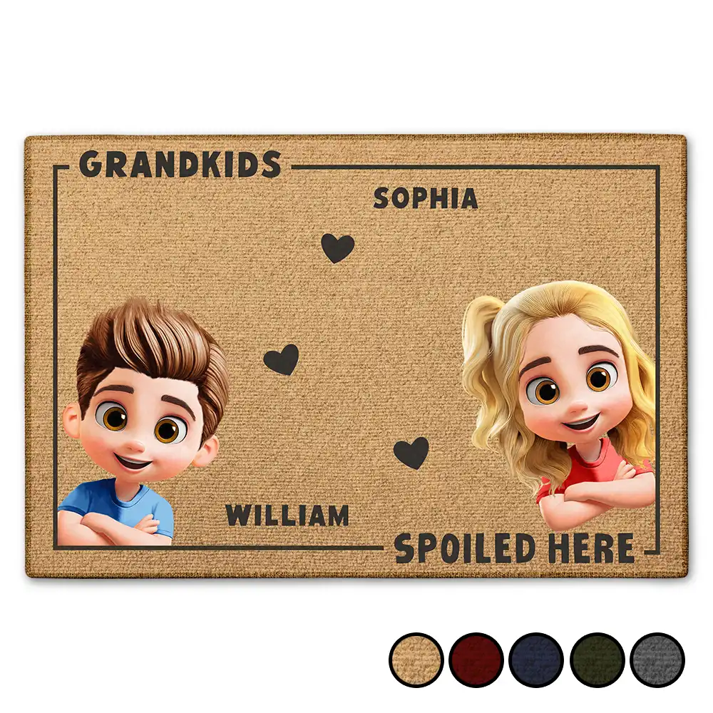 Grandkids Spoiled Here 3D Effect - Personalized Doormat