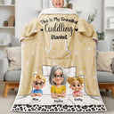 Gift For Grandma, Gift For Grandpa, Happy - Grandma Grandpa My Grandkid Cuddling - Personalized Wearable Blanket With Sleeves