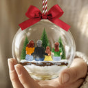 Christmas, Gift For Grandpa, Love, Gift For Mother - Grandma Mom And Children Together - Personalized 3D Acrylic Ball Ornament