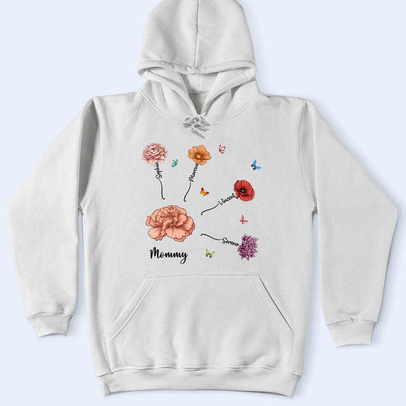 Gift For Grandma,Gift For Mother,Happy - Grandma Mom Birth Month Flower Blooming In Love - Personalized T Shirt