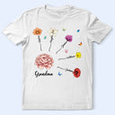 Gift For Grandma,Gift For Mother,Happy - Grandma Mom Birth Month Flower Blooming In Love - Personalized T Shirt