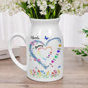 Gift For Wife,Gift For Women,Gift For Mother,Gift For Grandma,Love,Happy - Grandma Mom Crystal Sweathearts - Personalized Ceramic Flower Vase