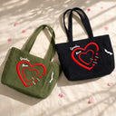 Happy, Gift For Wife, Gift For Yourself, Gift For Women, Gift For Mother, Gift For Grandma - Grandma Mom Sweethearts - Personalized Corduroy Tote Bag