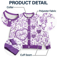 Gift For Mother,Gift For Grandma,Love - Grandma Mom Toile De Jouy - Personalized Cardigan