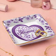 Gift For Mother,Gift For Grandma,Happy - Grandma Mom Toile De Jouy - Personalized Ring Dish