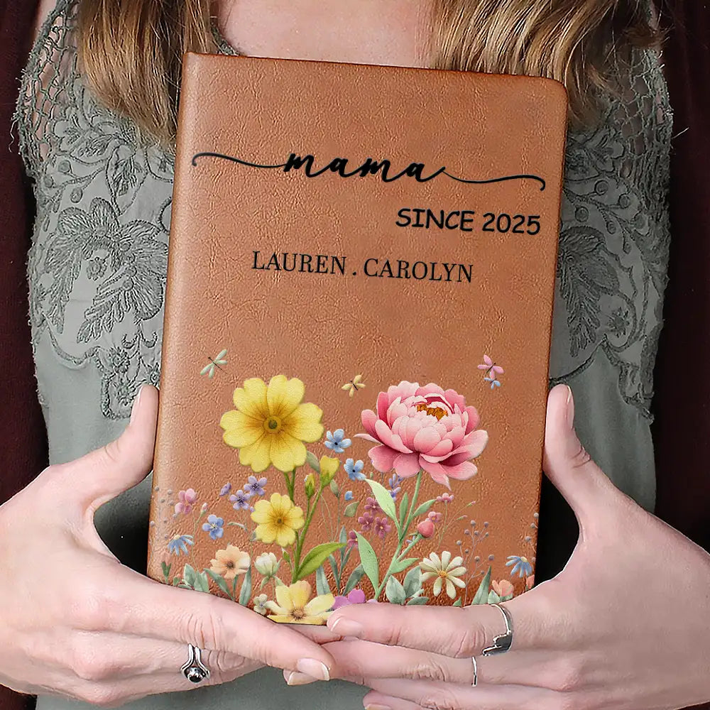 Gift For Grandma,Grandma - Grandkids,Happy - Grandma Nana Gigi Since - Personalized Leather Journal