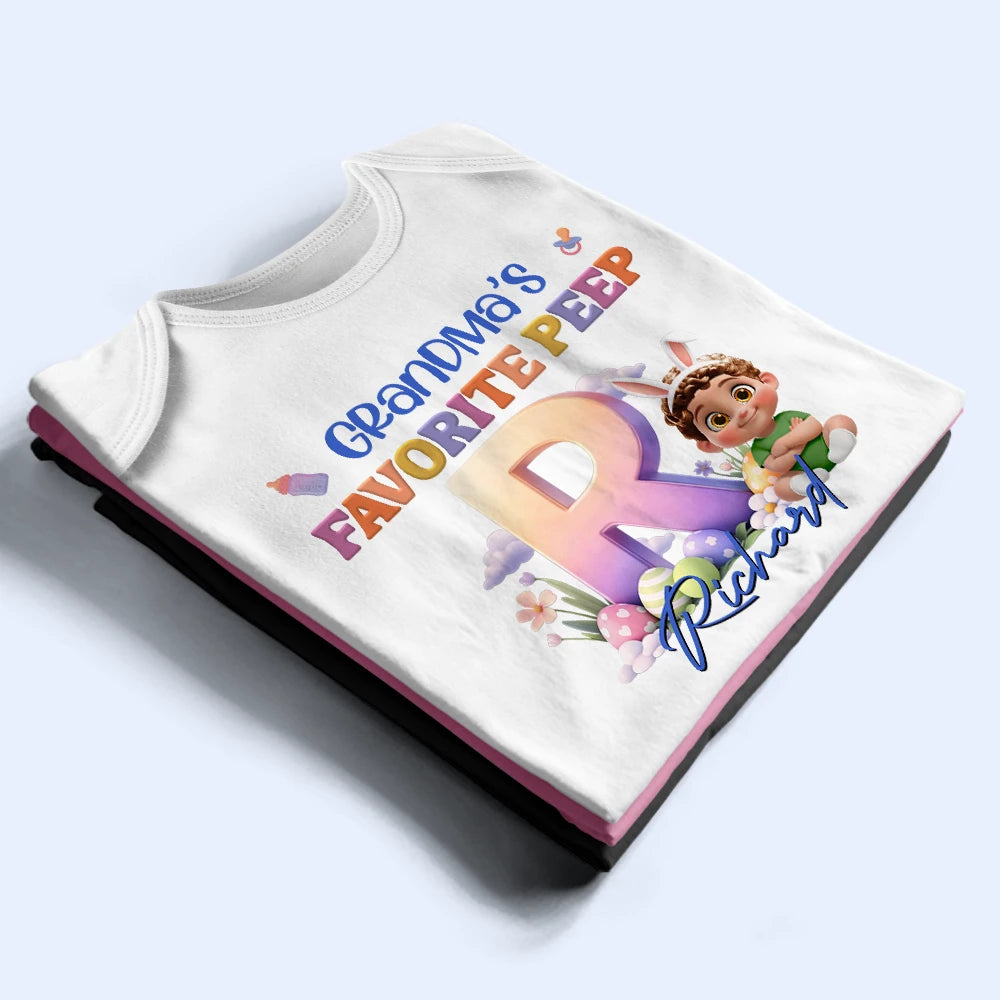 New baby,Parents,Gift For Grandkids,Grandma - Grandkids,Grandpa - Grandkids,Easter,Happy - Grandma's Favorite Peep - Personalized Baby Onesie
