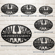 Happy,Gift For Grandma,Gift For Mother,Cooking,Gift For Women,Gift For Yourself,Gardening - Grandma's Garden - Personalized Cutout Metal Sign