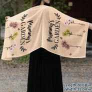 Gift For Mother,Gift For Grandma,Happy - Grandma's Garden Birth Flowers - Personalized Lightweight Soft Shawl