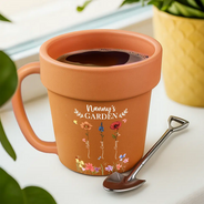 Gardening, Gift For Grandma, Gift For Mother, Happy - Grandma's Garden Birth Month Flower - Personalized Plant Pot Ceramic Mug