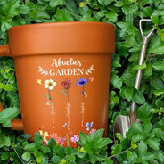 Gardening, Gift For Grandma, Gift For Mother, Happy - Grandma's Garden Birth Month Flower - Personalized Plant Pot Ceramic Mug