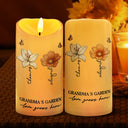 Gift For Grandma,Gift For Mother,Gift For Wife,Gift For Women,Happy - Grandma's Garden Birth Month Flowers - Personalized Flameless LED Candle