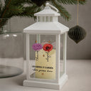 Gift For Grandma, Gift For Mother, Gift For Wife, Gift For Women, Happy - Grandma's Garden Birth Month Flowers - Personalized LED Candle Lantern