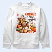 Gift For Grandchildren,Gift For Grandkids,Gift For Grandma,Cozy,Grandma - Grandkids,Vector - Grandma's Little Pumpkins - Personalized T Shirt