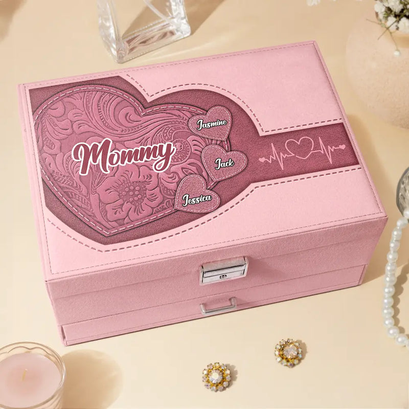 Gift For Grandma, Gift For Mother, Love - Grandma's Little Sweethearts - Personalized Jewelry Storage Box