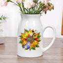 Gift For Grandma,Grandma - Grandkids,Grandma's Hobby,Gardening,Happy,Icon,Playful - Grandma's Love Bugs Stained Glass Effect - Personalized Ceramic Flower Vase