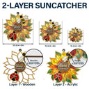 Gift For Grandma, Grandma - Grandkids, Grandma's Hobby, Gardening, Happy - Grandma's Love Bugs Stained Glass Effect - Personalized Window Hanging Suncatcher Ornament