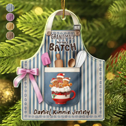 Gift For Grandma,Gift For Grandparents,Christmas,Love - Grandma's Perfect Patch - Personalized Custom Shaped Acrylic Ornament